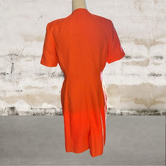 Kasper A.S.L Women's Vintage Orange Sheath Dress Size 10P - Picture 4 of 6